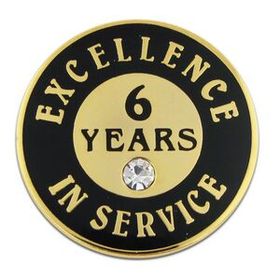 Blank Excellence In Service Pin - 6 Years, 3/4" W