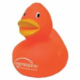 Custom Orange Squeaker Rubber Duck