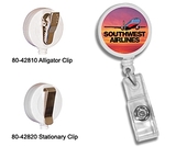 Custom Round Retractable Badge Holder w/ Alligator Clip (Full Color Digital)