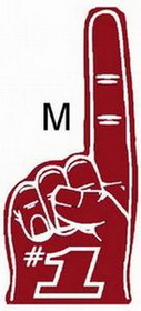 Blank Stock Maroon #1 Foam Hand Mitt, 18" H