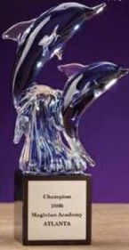 Custom Glass Jumping Dolphins Award (7.5")