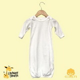 Custom The Laughing Giraffe Long Sleeve Cotton Infant Sleeper Gown - White