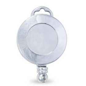 Custom Round Silver Badge Retriever, 1 3/8" W X 1 1/4" H