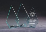 Custom Beveled Arrowhead Jade Glass Award with Aluminum Pole, Large (5-1/2