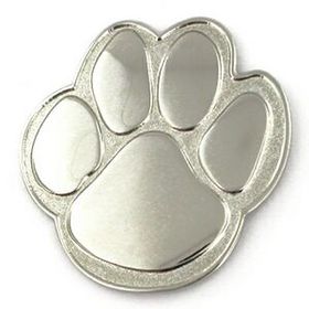 Blank Paw Pin - Silver, 1" W