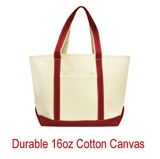 Custom Heavy Duty XL 16 Oz. Cotton Canvas Boat Tote Bag, 21.5