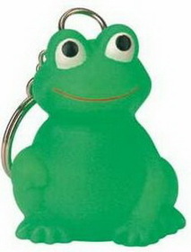 Goodview Custom Rubber Mini Frog Key Chain, Screen Printed, 1 1/4" L X 1 1/2" W X 2 1/8" H
