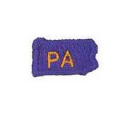 Custom State Shape Embroidered Applique - Pennsylvania