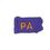 Custom State Shape Embroidered Applique - Pennsylvania, Price/piece