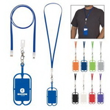 Custom 2-In-1 Charging Cable Lanyard With Phone Holder & Wallet, 2 3/4