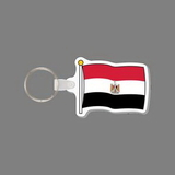 Key Ring & Punch Tag W/ Tab - Full Color Flag Of Egypt