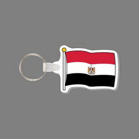 Key Ring & Punch Tag W/ Tab - Full Color Flag Of Egypt