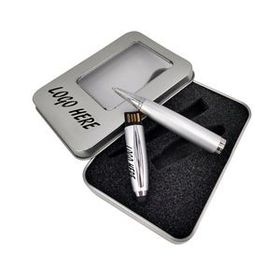 Custom 4GB metal USB drive stylus pen gift set, 5 1/2" L x 3/5" Diameter