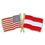 Blank Usa & Austria Flag Pin, 1 1/8" W X 1/2" H, Price/piece
