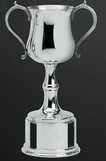 Custom Pewter Tulip Loving Cup Trophy w/ Tall Decorative Handles (8