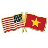 Blank Usa & Vietnam Flag Pin, 1 1/8