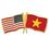 Blank Usa & Vietnam Flag Pin, 1 1/8" W X 1/2" H, Price/piece