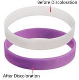 Custom UV Color-change Debossed Silicone Wristband, 8