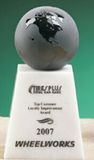 Custom Black Precious Stone Globe w/ Genuine Marble Base (7