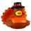 Blank Rubber Happy Turkey Duck Toy, 3" L x 4" W x 3 3/4" H