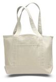 Natural Canvas Tote Bag w/Interior Zipper Pocket - Blank (18.5