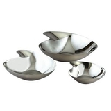 Custom Elegance Stainless Steel Collection Angle Bowl Set Of 3, 9