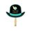 Custom Derby Hat Shape Full Color Single Paper Hand Fan, 8" L x 8" W, Price/piece