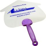 Custom House Shape Plastic Fan W/ Translucent Handle