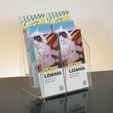 Custom 6-pocket Clear Acrylic Brochure Holder - Countertop