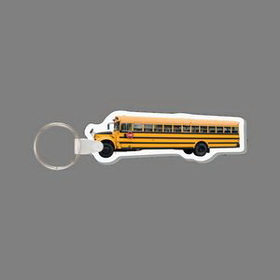 Key Ring & Full Color Punch Tag - School Bus