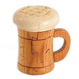 Custom 3D Wooden Beer Mug Puzzle (Screen printed), 3 1/4