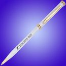 Custom Slim Line Pen- Gold Accent-Black, 5.375