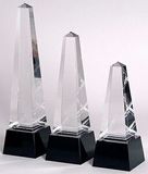 Custom 121-268EO1  - Executive Obelisk Award-Clear and Black Optic Crystal