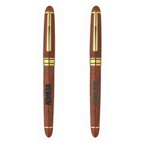 Custom The Milano Blanc Rosewood Rollerball Pen, Ballpoint Pen, 5.375" L