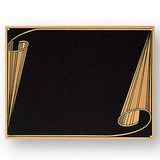 Blank Black & Gold Frosted Screened Plate W/Scroll Detail (6