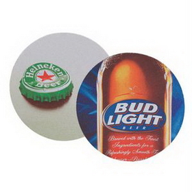 Custom Round Soft Rubber & Jersey Skid Resistant Neoprene Coaster w/ Full Color Dye Sublimation, 3 1/2" L x 3 1/2" W