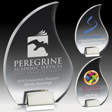 Flame Acrylic Award w/ Chrome Base - Laser Engraved