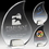 Flame Acrylic Award w/ Chrome Base - Laser Engraved, Price/piece