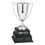 Custom Perpetual Silver Cup Trophy w/Black Wood Base & 16 Plates (15"), Price/piece