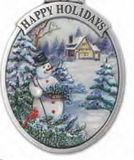 Custom 3D Gallery Print Collection Full Size Happy Holidays Snowman Ornament, 2.25