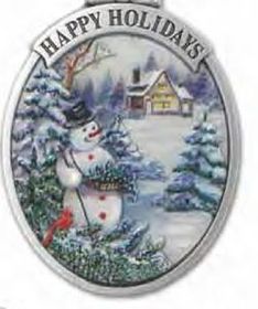 Custom 3D Gallery Print Collection Full Size Happy Holidays Snowman Ornament, 2.25" Diameter