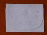 White Linen Envelope Bag With Applique