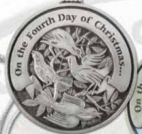 Custom Twelve Days Of Christmas Mini Ornament (Day 4 - Four Calling Birds), 1.875" Diameter