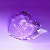 Custom Awards-clear heart paperweight optical crystal award/trophy.1 inch high, 4 1/4