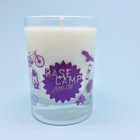 Custom 9 oz - Hand-Mixed-Poured 100% Renewable Soy Wax Candle in Clear Cylinder Glass Holder, 4" H x 3" Diameter