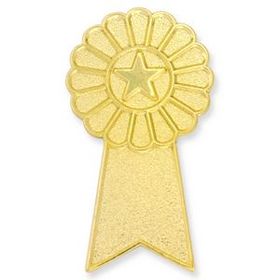 Blank Gold Award Ribbon Pin, 1" W