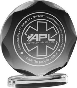 Custom Clear Acrylic Scalloped Circle Award (6 1/8"x 6 1/2"x 3/4") Laser Engraved