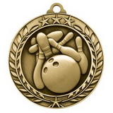 Custom 2 3/4'' Bowling Wreath Award Medallion