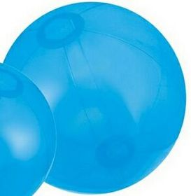 Custom 16" Inflatable Translucent Blue Beach Ball