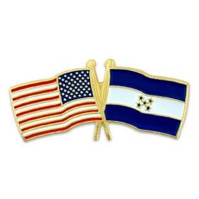 Blank Usa & Honduras Flag Lapel Pin, 1 1/8" W X 1/2" H